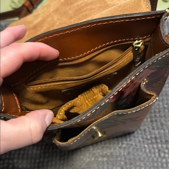 Patricia Nash Brown and Tan Crossbody Bag with Floral Pattern - Picture 4 of 7